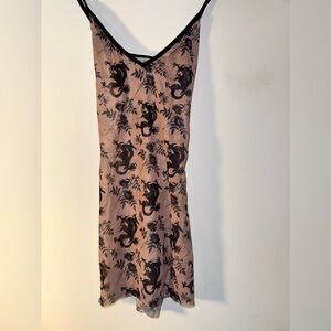 Elegant Black and Beige Nightgown